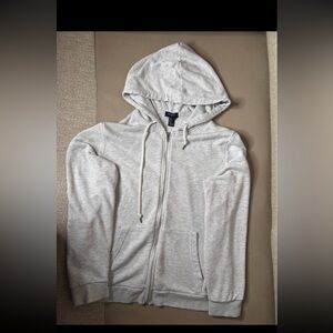 Forever 21 Men's Light Gray Zip-Up Hoodie